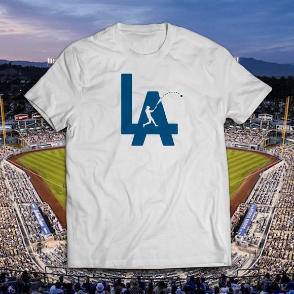 Gildan Other - LA Baseball Homerun Dodgers Blue Tee